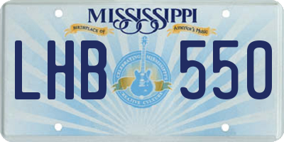 MS license plate LHB550