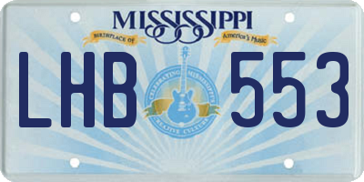 MS license plate LHB553