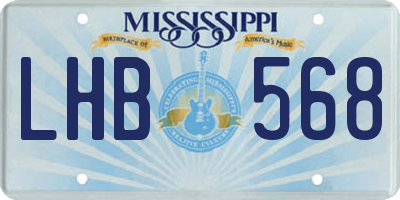 MS license plate LHB568