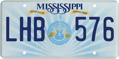 MS license plate LHB576