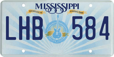 MS license plate LHB584