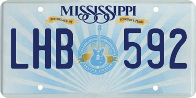 MS license plate LHB592
