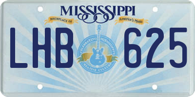 MS license plate LHB625