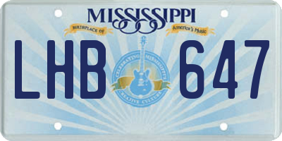 MS license plate LHB647