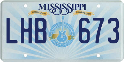 MS license plate LHB673