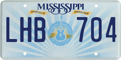 MS license plate LHB704
