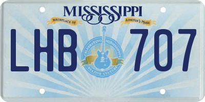 MS license plate LHB707