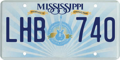 MS license plate LHB740