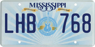MS license plate LHB768
