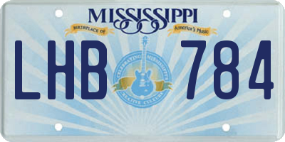 MS license plate LHB784