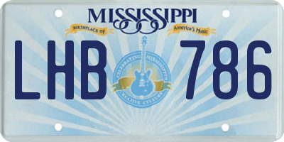MS license plate LHB786