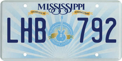 MS license plate LHB792