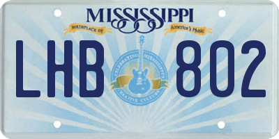 MS license plate LHB802
