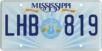 MS license plate LHB819
