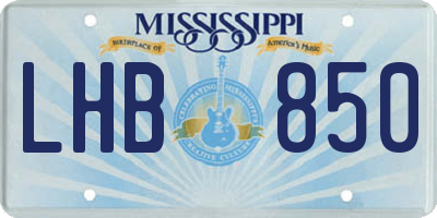 MS license plate LHB850