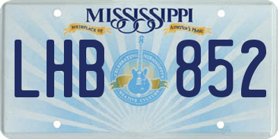 MS license plate LHB852