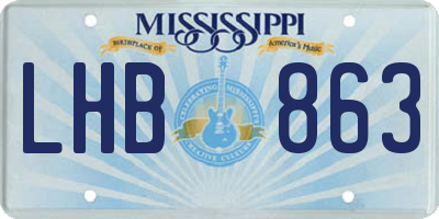 MS license plate LHB863