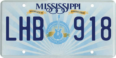 MS license plate LHB918