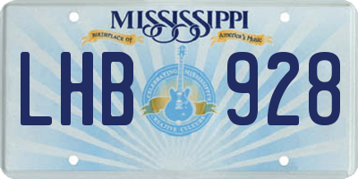 MS license plate LHB928