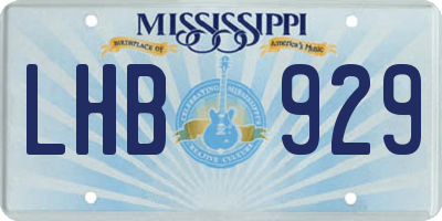 MS license plate LHB929