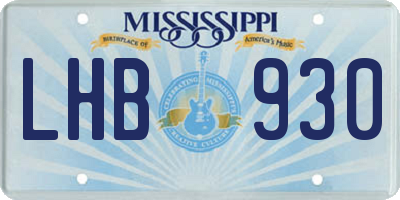 MS license plate LHB930