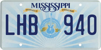 MS license plate LHB940