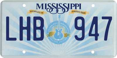 MS license plate LHB947