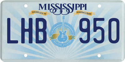 MS license plate LHB950
