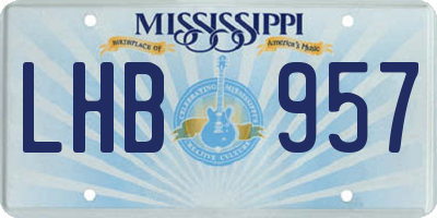 MS license plate LHB957
