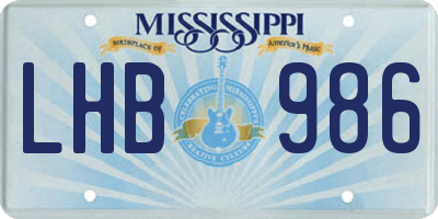 MS license plate LHB986