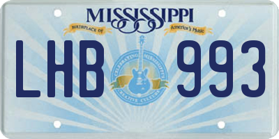 MS license plate LHB993
