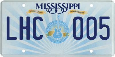 MS license plate LHC005