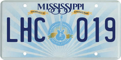 MS license plate LHC019