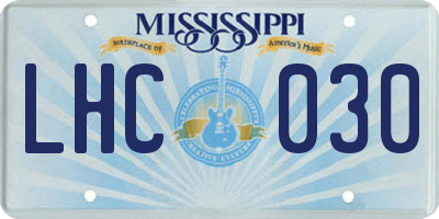MS license plate LHC030