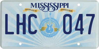 MS license plate LHC047
