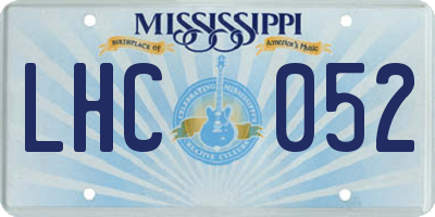MS license plate LHC052