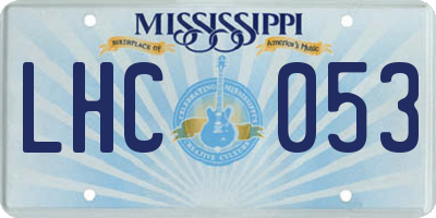 MS license plate LHC053