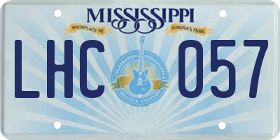MS license plate LHC057