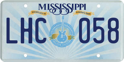 MS license plate LHC058