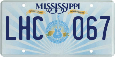 MS license plate LHC067
