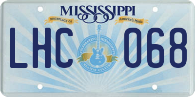 MS license plate LHC068