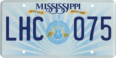 MS license plate LHC075