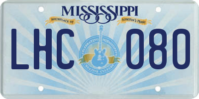 MS license plate LHC080