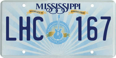 MS license plate LHC167