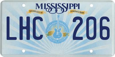 MS license plate LHC206