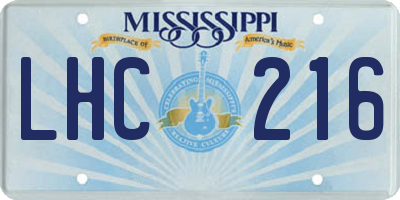 MS license plate LHC216