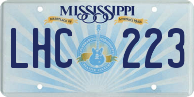 MS license plate LHC223