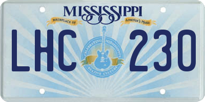 MS license plate LHC230