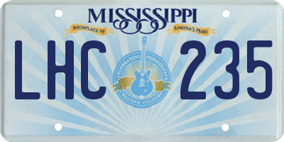 MS license plate LHC235