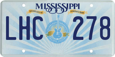 MS license plate LHC278